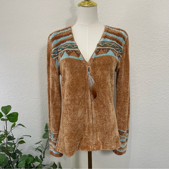 Soft Surroundings Sweaters - Soft Surroundings Chenille Zip Front Sweater